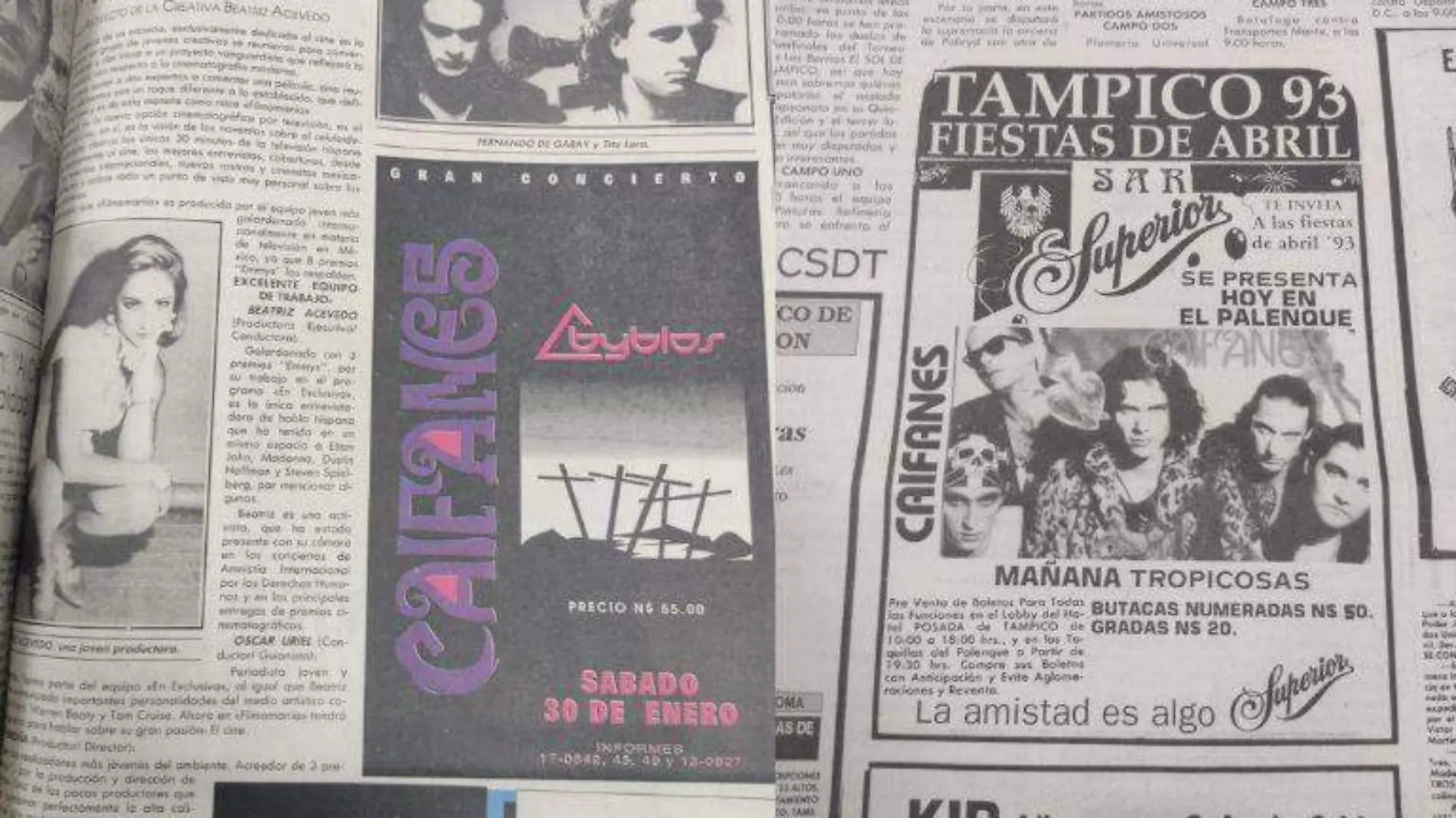 Anuncios de concierto de Caifanes en Tampico 